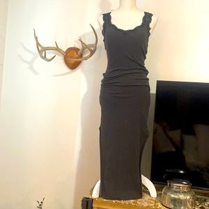 Free people Dress charcoal color sexy slit up the sides to the knee